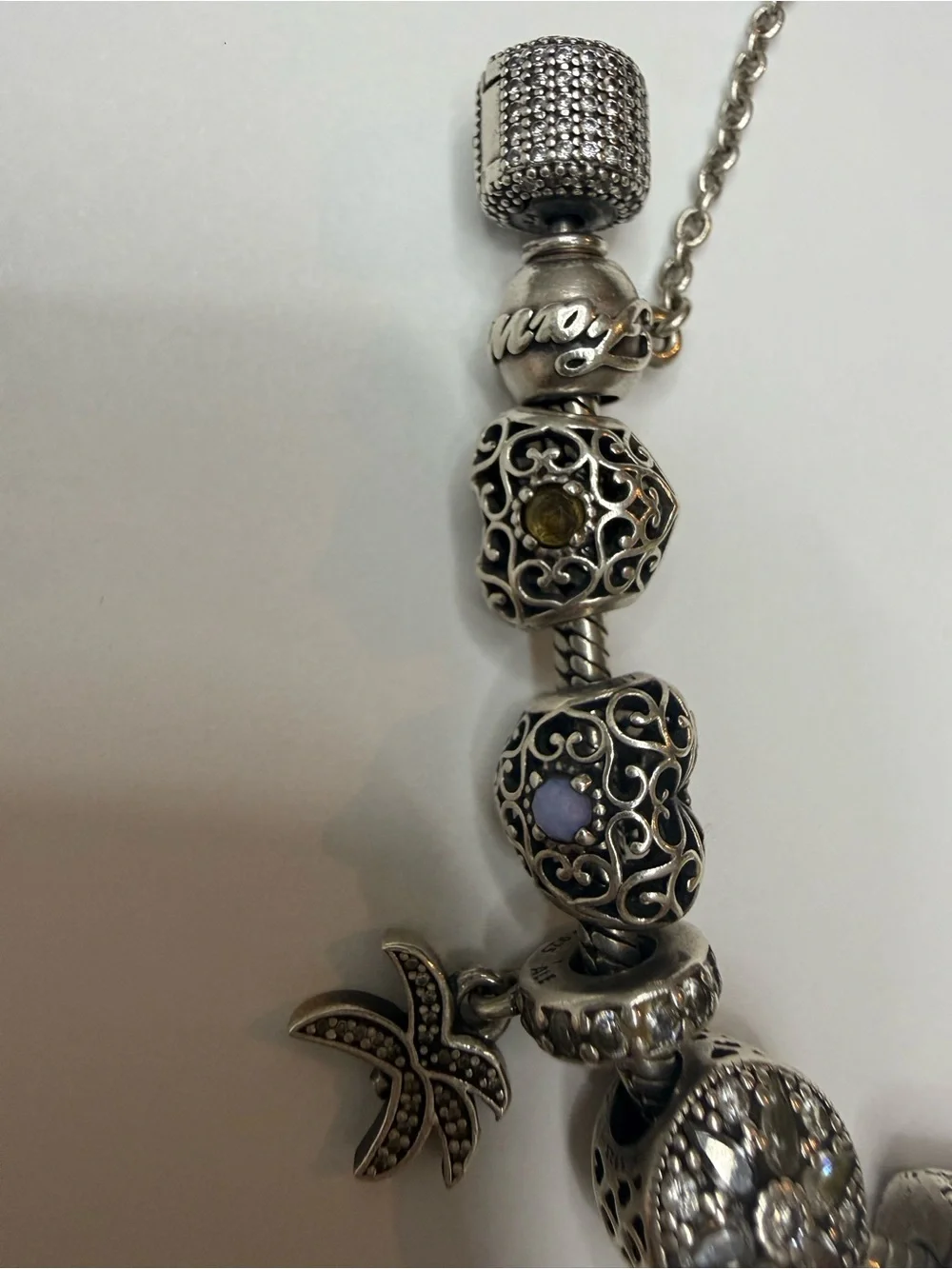 Authentic Pandora Sterling Silver Bracelet with Charm